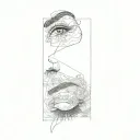 a woman's eyelashes tattoo design idea