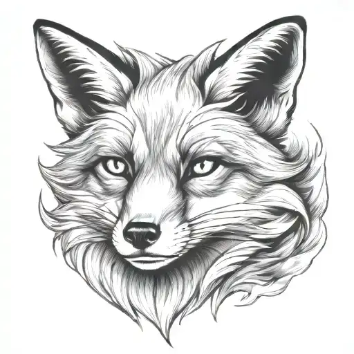 fox made of mist tattoo design idea