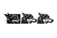 Wolf head looking tattoo design idea