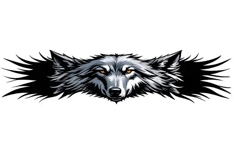 Wolf head looking tattoo design idea