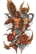 angels vs demons tattoo design idea