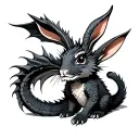 dragon and rabbit wearing tattoo design idea