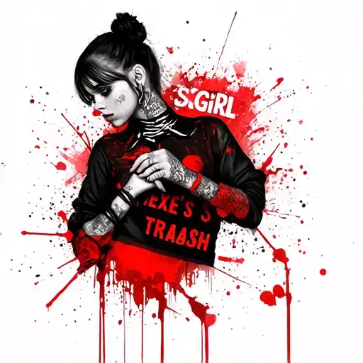 girl tied in cuffs with collar saying sexe's girl wearing tattoo design idea