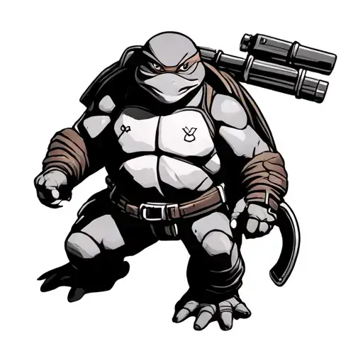 ninja turtle cop tattoo design idea
