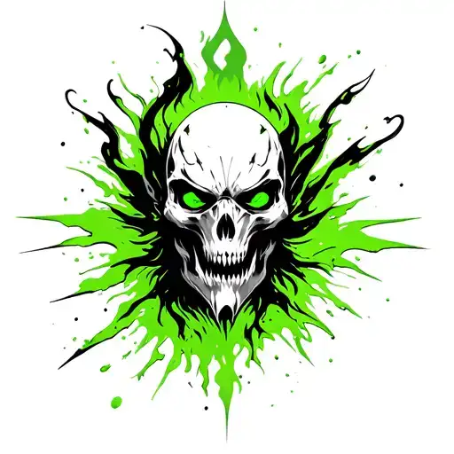 quasar black and green plasma tattoo design idea