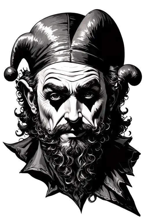 I want a jester who is an entertainer. He is underestimated by the king's court. tattoo design idea