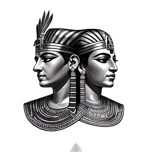 king tut and nefetiti tattoo design idea