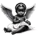 African baby angel tattoo design idea