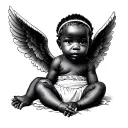 African baby angel tattoo design idea