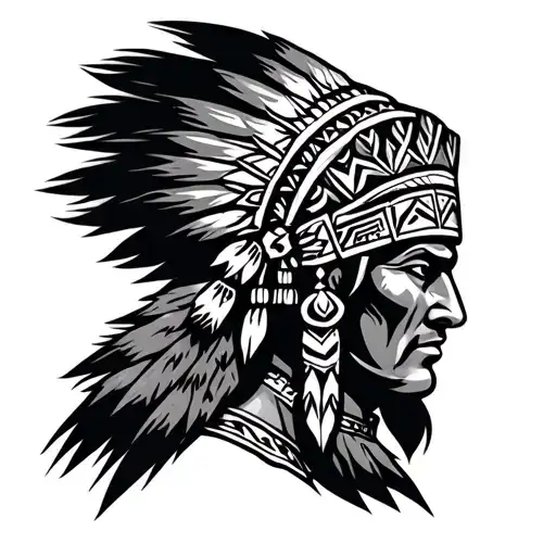 Mexican Aztec warrior tattoo design idea