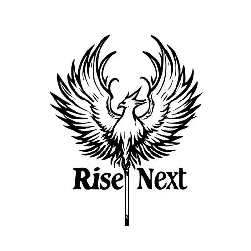 phoenix rising out of the smoke of a burnt match with the word rise next to it  tattoo design idea