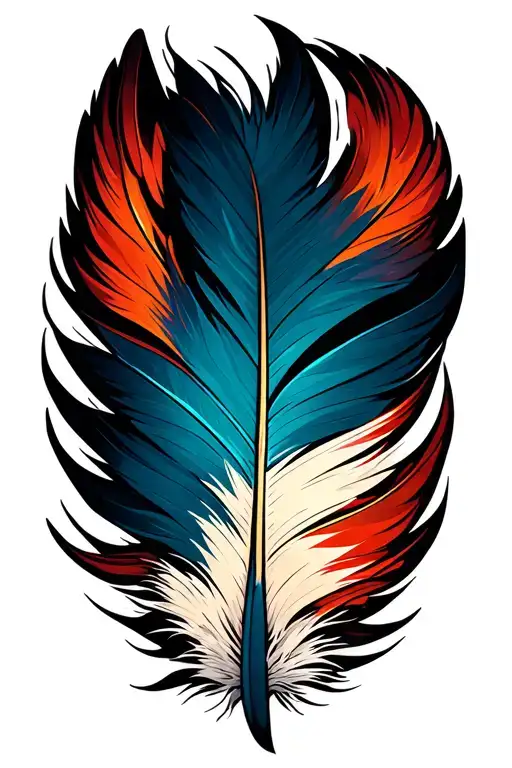 tribal eagle feather transforming tattoo design idea