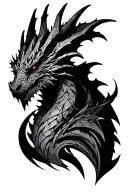skyrim alduin resembling skyrim logo tattoo design idea