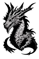 skyrim alduin resembling skyrim logo tattoo design idea