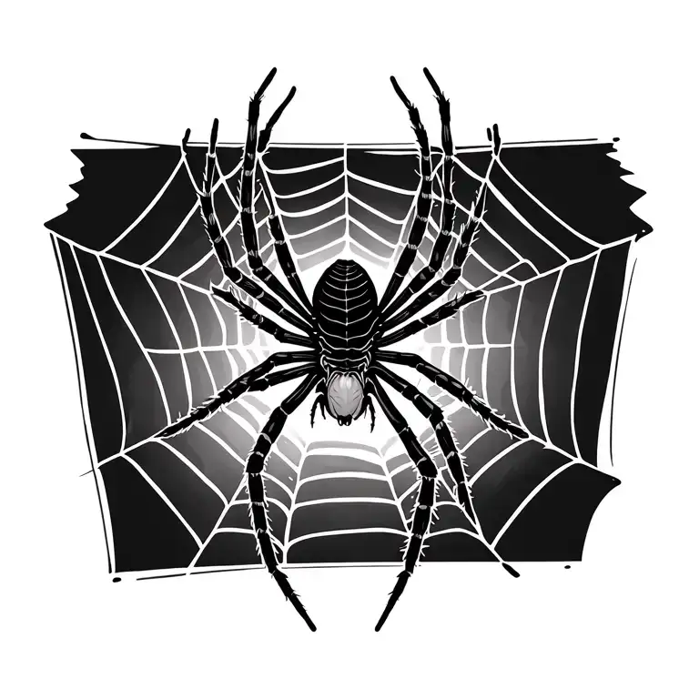 spider weaving a web tattoo design idea