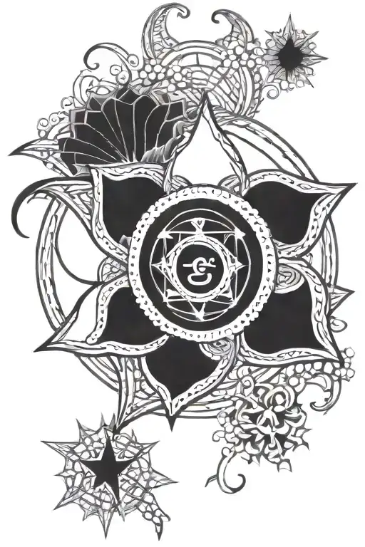 ashok chakra symbols with star sign tattoo design idea