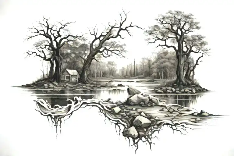 river of broken hallelujahs tattoo design idea