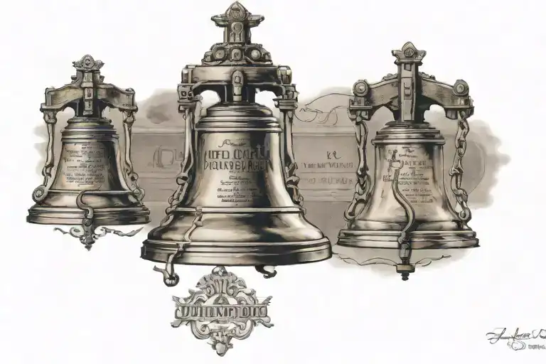 liberty bell and constitution we the people tattoo design idea