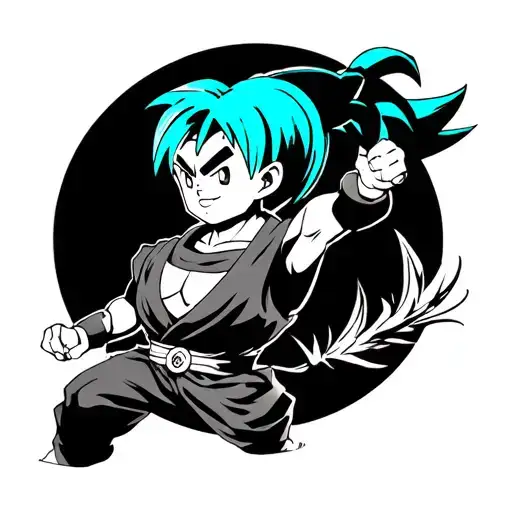 dragonball z with bulma tattoo design idea
