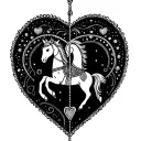 heart carousel tattoo design idea