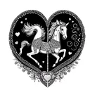 heart carousel tattoo design idea