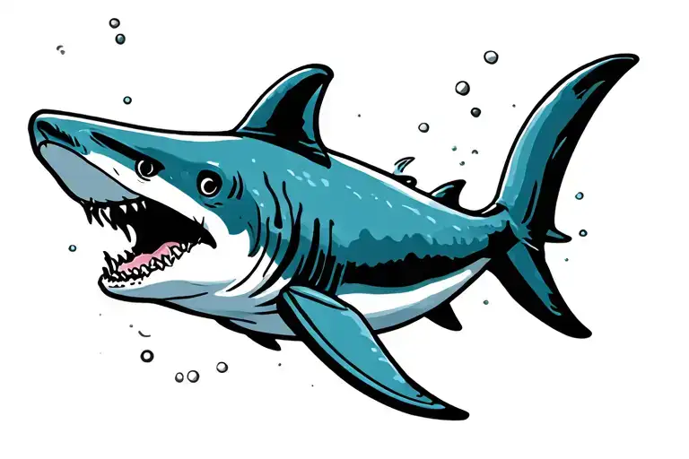 shark swimming tattoo design idea