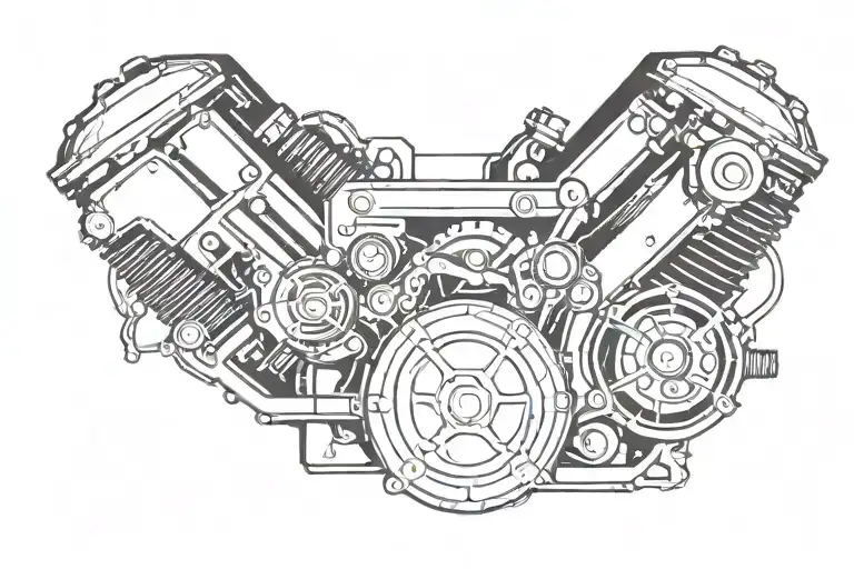 car engine tattoo design idea