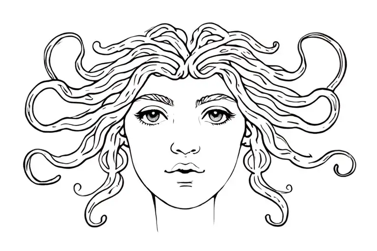I want to have shoulder tattoo with medusa, coffee, bisexual, adventure and godswill tattoo design idea