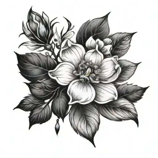 birthstone and flowers for march, july and November  tattoo design idea