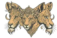 lioness queen tattoo design idea