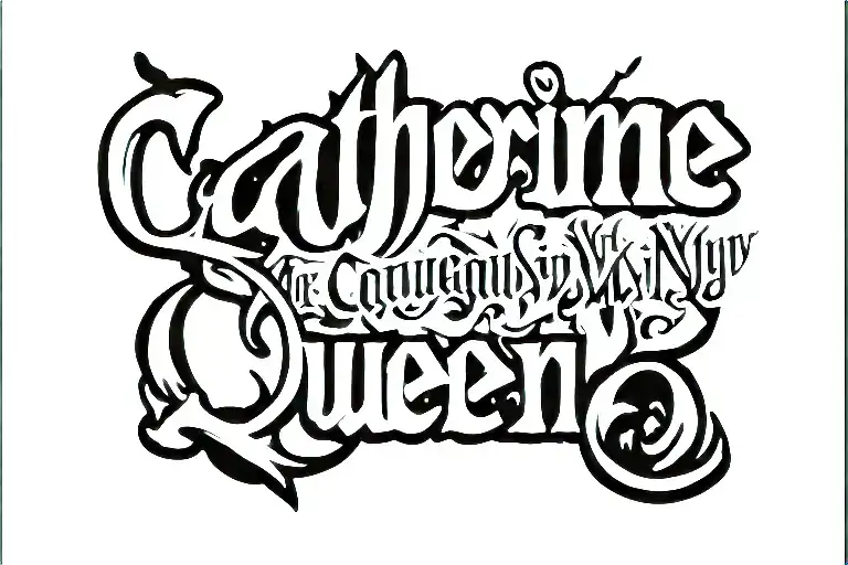 viking font reading Catherine my courageous viking queen tattoo design idea