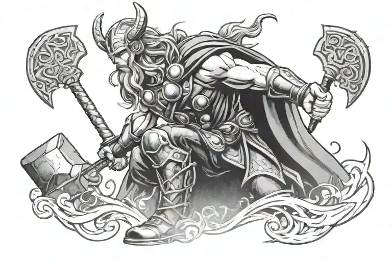 Norse God Thor tattoo design idea