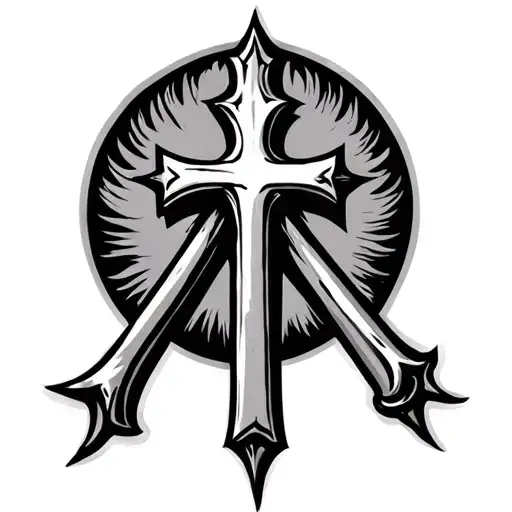 cross of three nails logo tattoo design idea