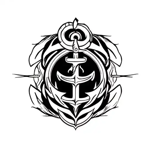 anchor surrounded tattoo design idea