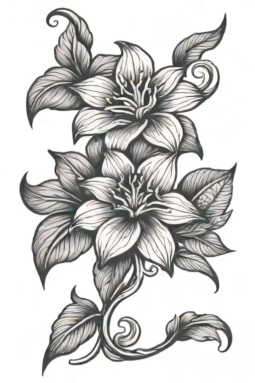 Haitians flower intertwined tattoo design idea