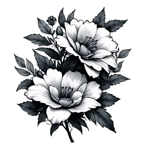 flowers tattoo design idea
