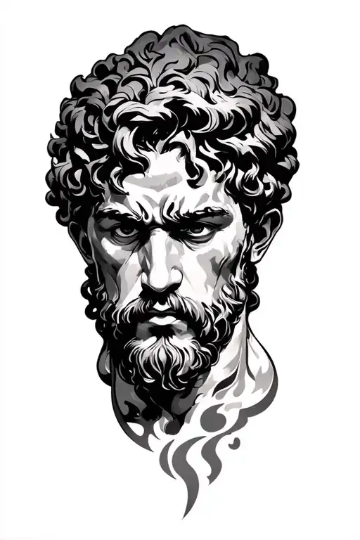 Black David vs Goliath tattoo design idea