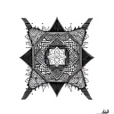 arabic geometry tattoo design idea