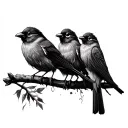 Bob Marley 3 Little Birds tattoo design idea