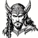 loki norse mythology tattoo design idea