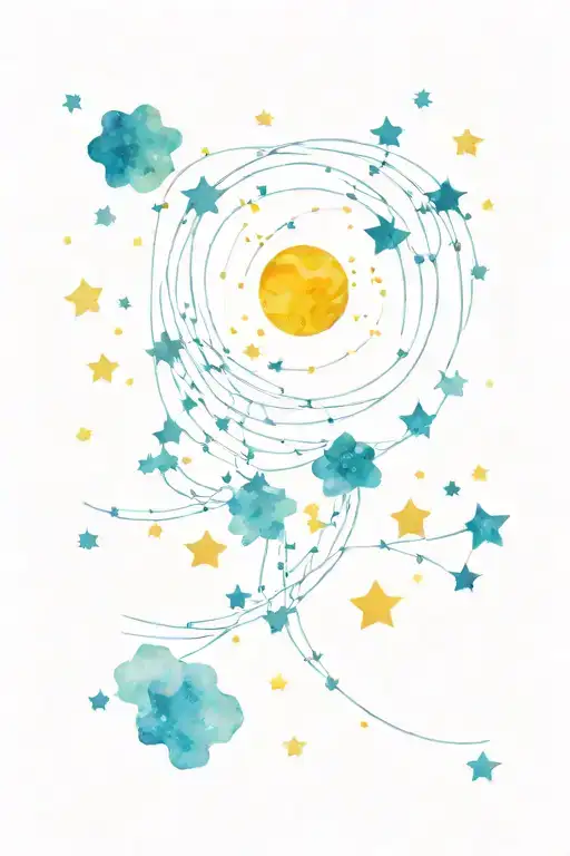 vincent van gogh starry night sky with constellations tattoo design idea