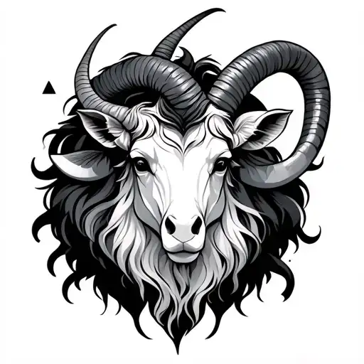 capricorn and aries vodiac combianed tattoo design idea