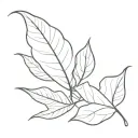 leaf plain tattoo design idea