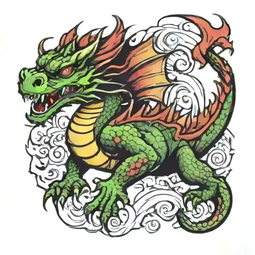 earth dragon tattoo design idea