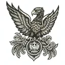 skenderbeg with albanian eagle background tattoo design idea
