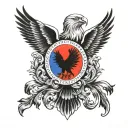 skenderbeg with albanian eagle background tattoo design idea