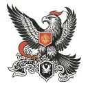 skenderbeg with albanian eagle background tattoo design idea