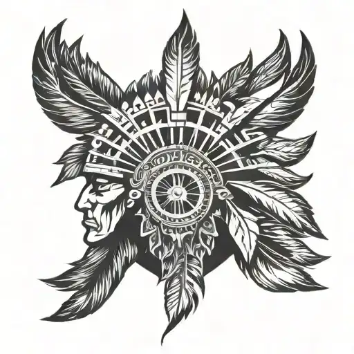 Indian head first tattoo design idea