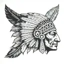Indian head first tattoo design idea
