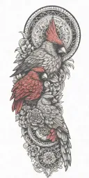 stoic cardinal virtues using mandala design incorporating elements tattoo design idea